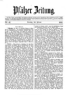 Pfälzer Zeitung Dienstag 25. Februar 1851