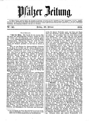 Pfälzer Zeitung Freitag 28. Februar 1851