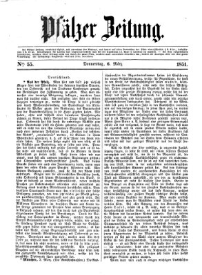 Pfälzer Zeitung Donnerstag 6. März 1851