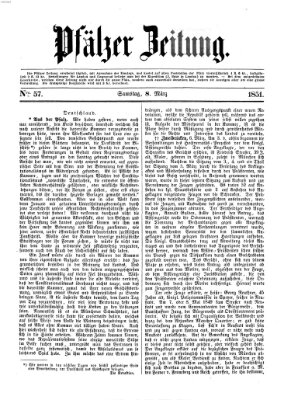 Pfälzer Zeitung Samstag 8. März 1851