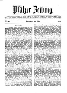 Pfälzer Zeitung Donnerstag 13. März 1851