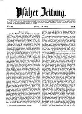 Pfälzer Zeitung Freitag 14. März 1851