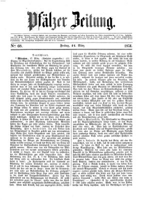 Pfälzer Zeitung Freitag 21. März 1851