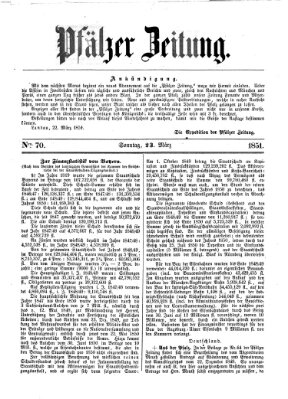 Pfälzer Zeitung Sonntag 23. März 1851