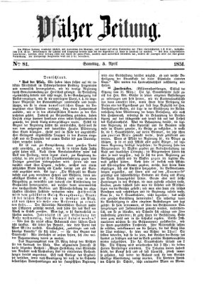 Pfälzer Zeitung Samstag 5. April 1851