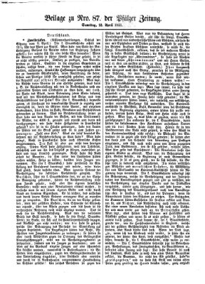 Pfälzer Zeitung Samstag 12. April 1851