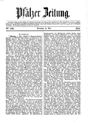 Pfälzer Zeitung Dienstag 6. Mai 1851