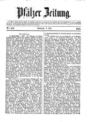 Pfälzer Zeitung Mittwoch 7. Mai 1851