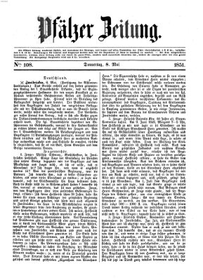 Pfälzer Zeitung Donnerstag 8. Mai 1851