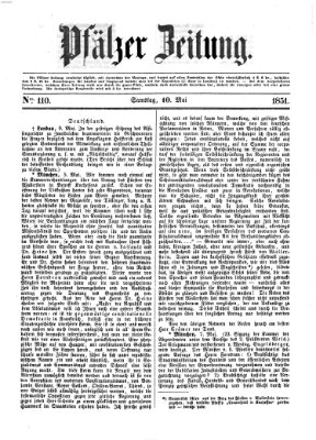 Pfälzer Zeitung Samstag 10. Mai 1851