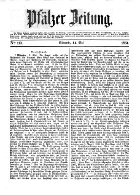 Pfälzer Zeitung Mittwoch 14. Mai 1851