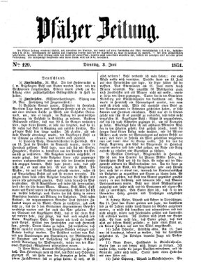 Pfälzer Zeitung Dienstag 3. Juni 1851