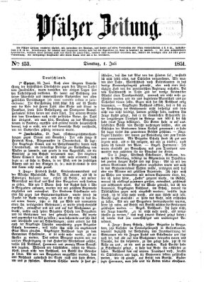 Pfälzer Zeitung Dienstag 1. Juli 1851