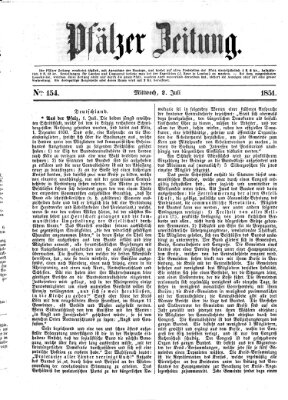 Pfälzer Zeitung Mittwoch 2. Juli 1851