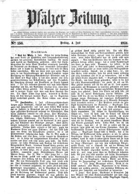 Pfälzer Zeitung Freitag 4. Juli 1851