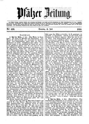 Pfälzer Zeitung Sonntag 6. Juli 1851