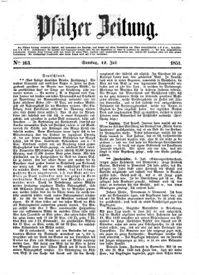 Pfälzer Zeitung Samstag 12. Juli 1851