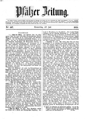 Pfälzer Zeitung Donnerstag 17. Juli 1851