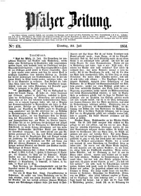 Pfälzer Zeitung Dienstag 22. Juli 1851