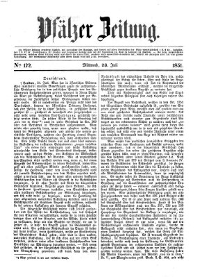 Pfälzer Zeitung Mittwoch 23. Juli 1851