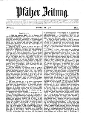 Pfälzer Zeitung Dienstag 29. Juli 1851