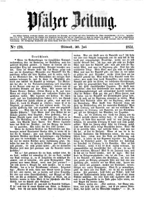 Pfälzer Zeitung Mittwoch 30. Juli 1851