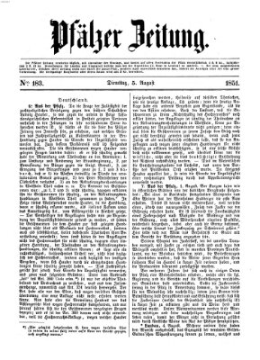 Pfälzer Zeitung Dienstag 5. August 1851