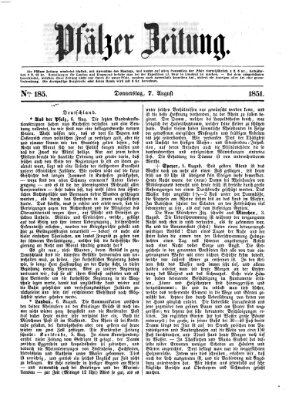 Pfälzer Zeitung Donnerstag 7. August 1851