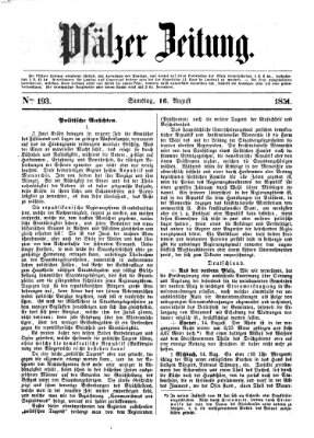 Pfälzer Zeitung Samstag 16. August 1851