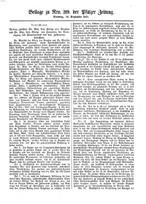 Pfälzer Zeitung Dienstag 16. September 1851