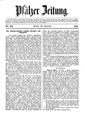 Pfälzer Zeitung Freitag 19. September 1851