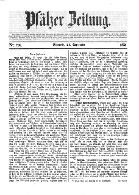 Pfälzer Zeitung Mittwoch 24. September 1851