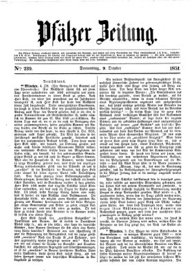 Pfälzer Zeitung Donnerstag 9. Oktober 1851