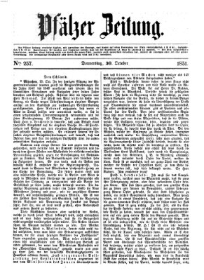 Pfälzer Zeitung Donnerstag 30. Oktober 1851