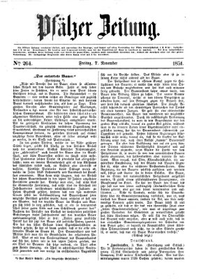 Pfälzer Zeitung Freitag 7. November 1851