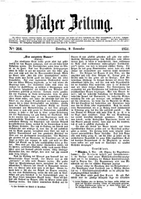 Pfälzer Zeitung Sonntag 9. November 1851