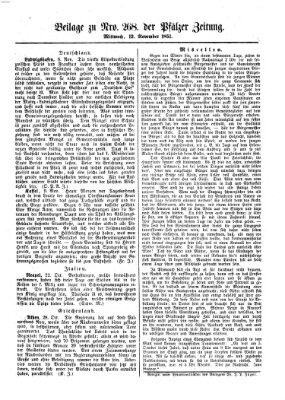 Pfälzer Zeitung Mittwoch 12. November 1851