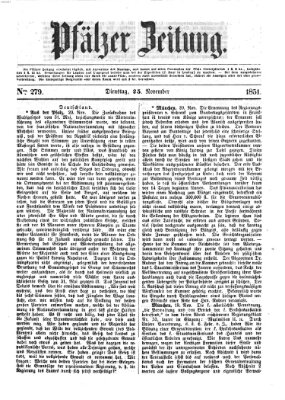 Pfälzer Zeitung Dienstag 25. November 1851