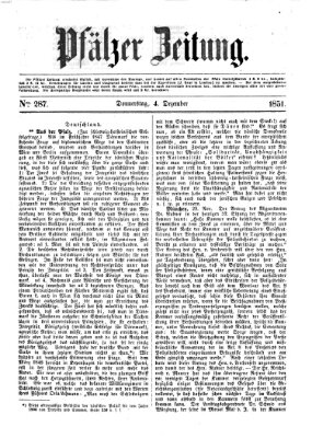 Pfälzer Zeitung Donnerstag 4. Dezember 1851