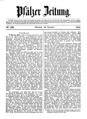 Pfälzer Zeitung Mittwoch 10. Dezember 1851