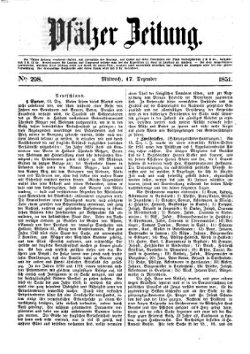 Pfälzer Zeitung Mittwoch 17. Dezember 1851