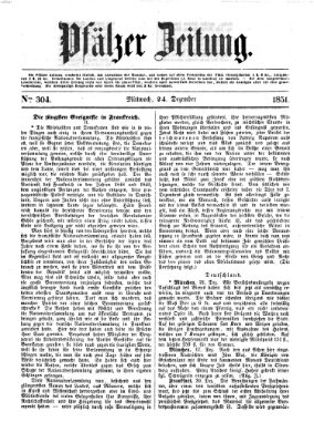 Pfälzer Zeitung Mittwoch 24. Dezember 1851