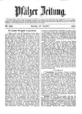 Pfälzer Zeitung Samstag 27. Dezember 1851