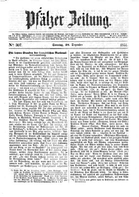 Pfälzer Zeitung Sonntag 28. Dezember 1851