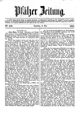 Pfälzer Zeitung Samstag 8. Mai 1852