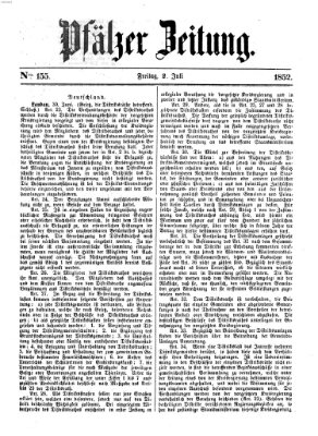 Pfälzer Zeitung Freitag 2. Juli 1852