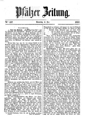 Pfälzer Zeitung Sonntag 4. Juli 1852