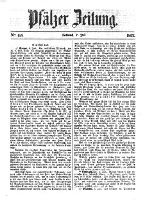 Pfälzer Zeitung Mittwoch 7. Juli 1852