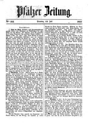 Pfälzer Zeitung Dienstag 13. Juli 1852