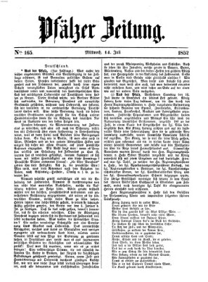 Pfälzer Zeitung Mittwoch 14. Juli 1852